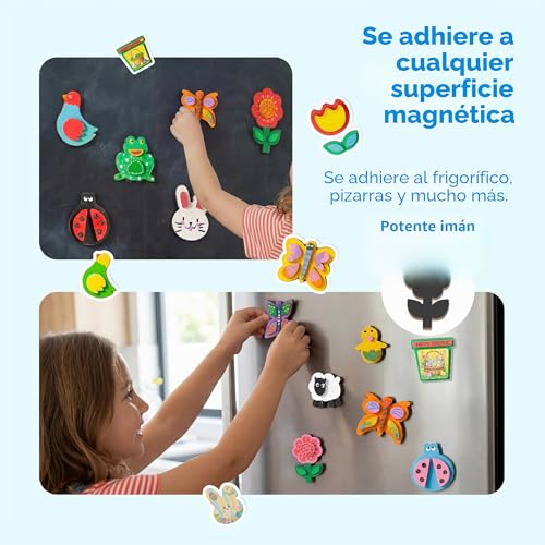 JOYIN 12 Pieces Fantasy Wooden Magnets Set, Craft Set for Kids Ages 3-12, Painting Set with Wooden Magnets for Painting, Birthday Gifts
