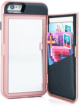iPhone 6 /6s Case,Wetben Dual Layer Shockproof PC+TPU Mirror Wallet Case with Card Holder and Stand Feature for Apple iPhone 6 , 6S 4.7" (Rose Gold Series2)