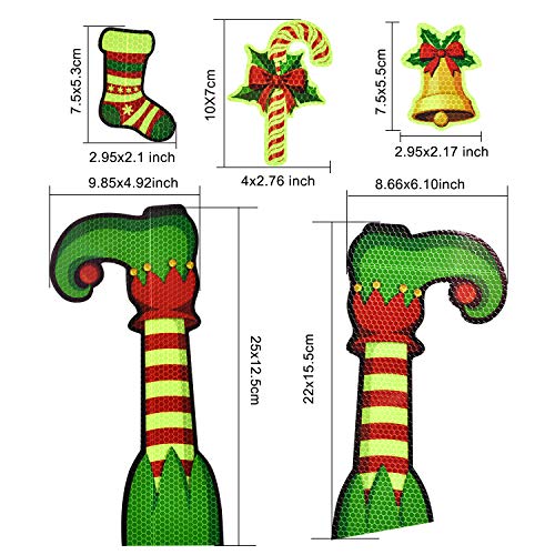Bright Reflective Merry Christmas car Magnet Decorations Set,JumboÂ Elf Legs Car Magnet Reflective Decal for Car Fridge Garage Mailbox Vehicle Truck Xmas Holiday DÃ©cor(Elf Legs),5pack