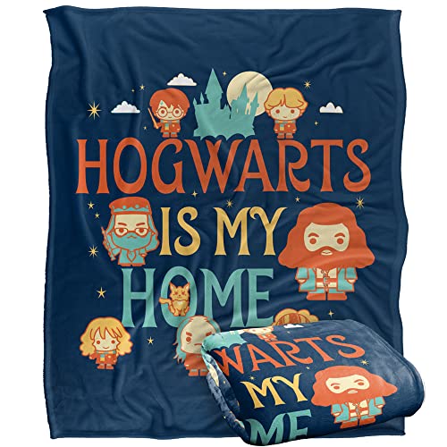 Harry Potter Hogwarts Is My Home Coperta super morbida al tatto setoso – 152 x 127 cm
