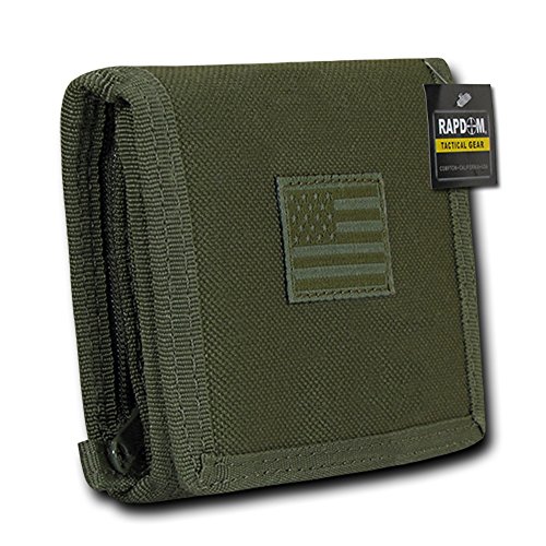 USA US American Flag Tactical Patriotic Military Trifold Wallet Money Holder (Olive)