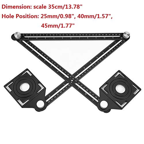 Meka-supplies - 6 Folding Rulers 7/12inch Triangular Measuring Ruler Multi-hole Angle Ruler with Drill Guide Glass Tiles Woodworking Gauges