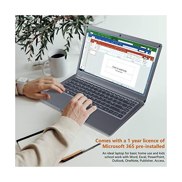 Jumper Laptop with Microsoft Office 365, 13.3 inches FHD Computer PC 4GB RAM 64GB eMMC (Intel Celeron CPU, Windows 10…