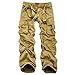 OCHENTA Men's Cotton Military Cargo Pants, 8 Pockets Casual Work Combat Trousers