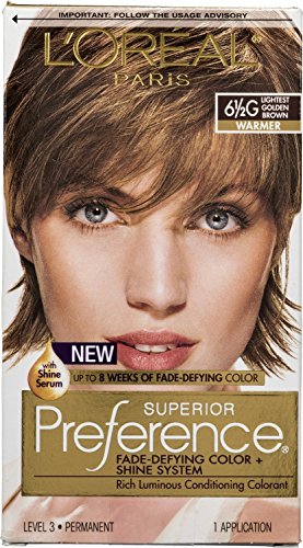 L'Oreal Paris Superior Preference Fade-Defying Color + Shine System 6 1/2 G Lightest Golden Brown/Warmer