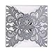 Luxury Silver Gray Laser Cut Lace Floral Wedding Invitation Invite Card, Cover Only (50PCS)