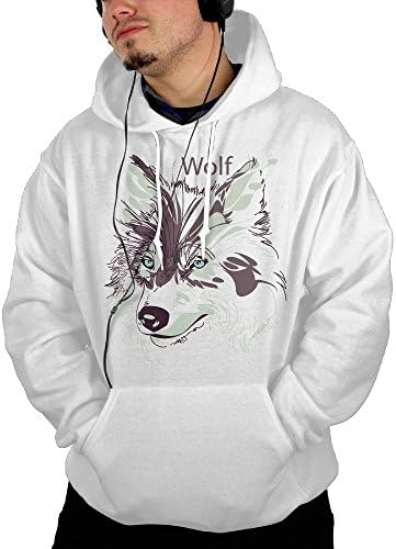 Men's I Just Really Like Wolf Visor Vintage Hoodie Sweatshirt Size XXL White