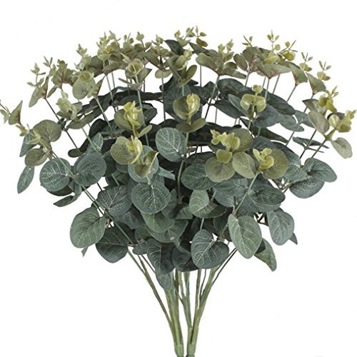 image for SogYupk 2 Bouquets Artificial Eucalyptus Leaves Silk Foliage Realistic