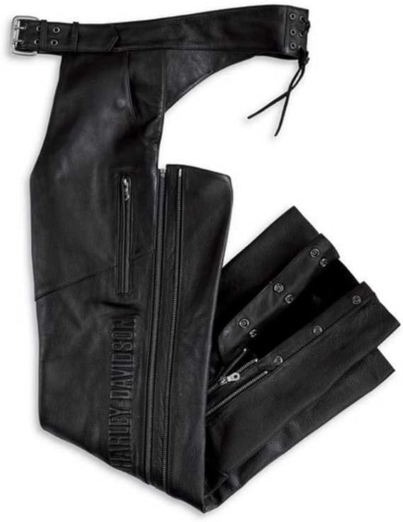 HarleyDavidson Men's Deluxe Leather Chaps Black 9809106VM Harley
