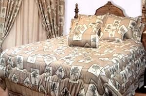 Amazon.com: Queen 7 Pc Modern Palm Tree Bedding Light