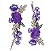 TUANTUAN 6 Pcs Embroidered Rose Flower Applique Floral Sew on Iron on Patches for Clothing DIY Motif Applique,Purple & Red & Pink