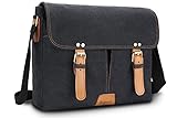 Bagerly Canvas Flap-Over Business Laptop Messenger Bag Briefcase Fits 14 inch Laptop