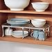 mDesign Expandable Wire Metal Kitchen Cabinet Shelf Rack - Adjustable Pantry, Countertop, Cupboard Shelf Organizer - Dish and Plate Storage Space-Saver, Hyde Collection, 2 Pack/4 Pieces, Silver