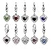 Clip on Birthstone Charms Color Rhinestone Heart Charms