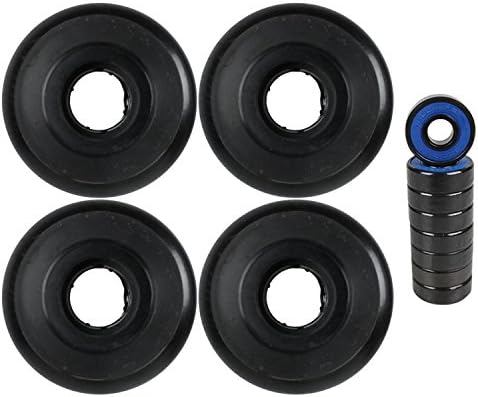 Aggressive Inline Skate Wheel Black 56mm Set of Four + Bearings