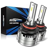 9006 LED Headlight Bulbs, Marsauto Super Bright HB4 Low Beam/Fog Light Bulb Conversion Kit with Fan, CANbus-Ready IP67 CSP Chips 6000K Xenon White 2-Pack