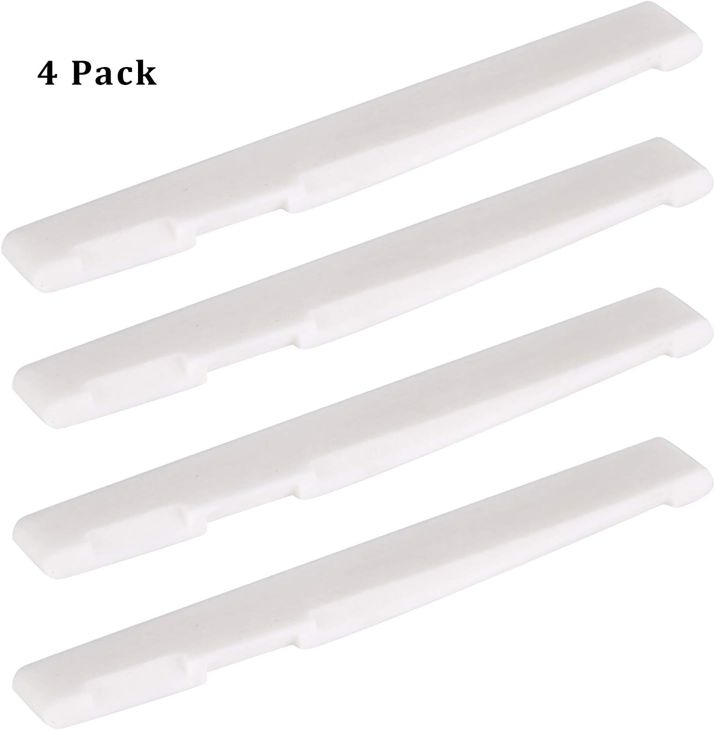 4pcs Acoustic Guitar Saddle Real Cattle Bone Grooves 6 String Ukuleles Bridge, 72 x 8.5 x 3mm