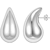 Charmsy 925 Sterling Silver Teardrop Earrings for Women | Lightweight Hollow Waterdrop Dangle Stud Earring Jewelry | Women's Drop Dangle Earrings