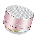 Zosam Mini Wireless Speaker, Portable Bluetooth Speaker with HD Sound, 4H Play-time, Built-in Mic, TF Card Slot, FM and LED Lights for Home, Travel