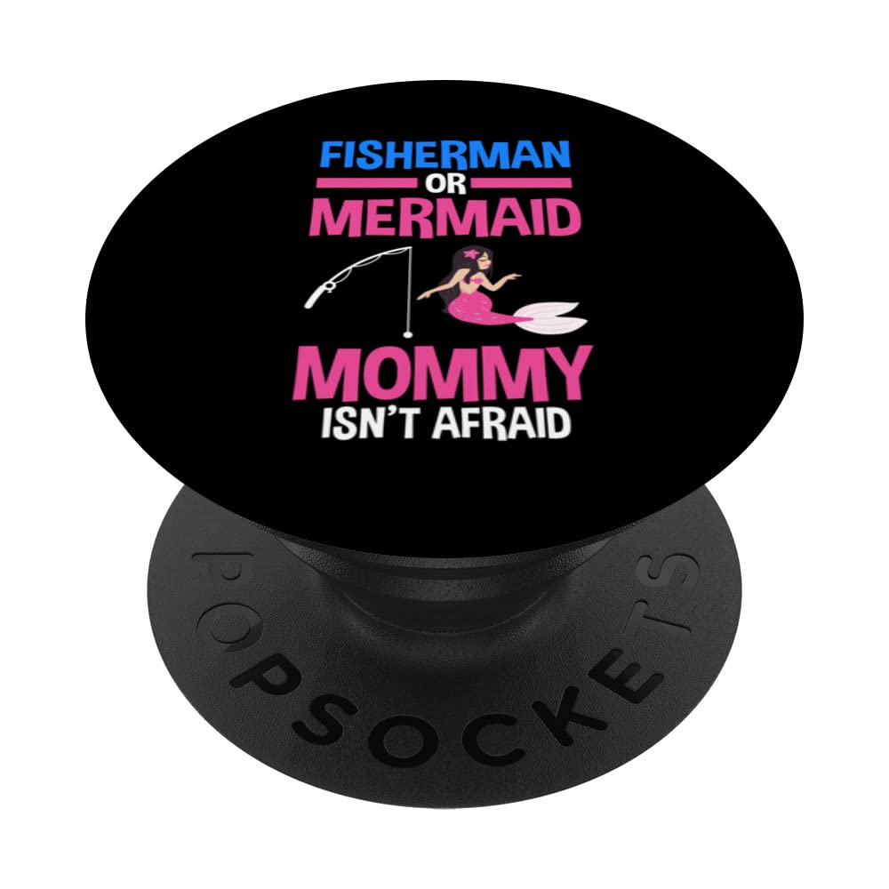 Fisherman or Mermaid Mommy Gender Reveal PopSockets Swappable PopGrip