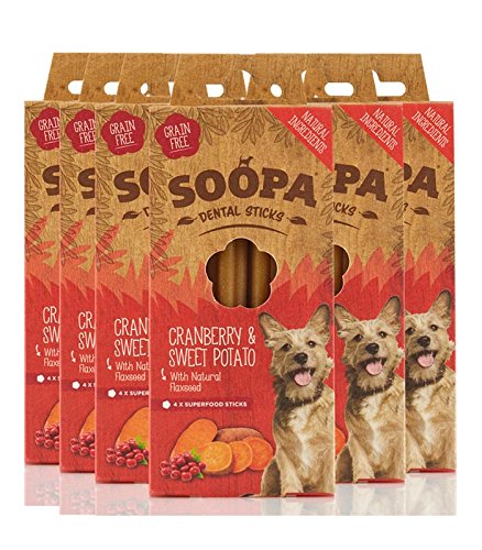Soopa Dental Sticks Cranberry and Sweet Potato 6 Pack