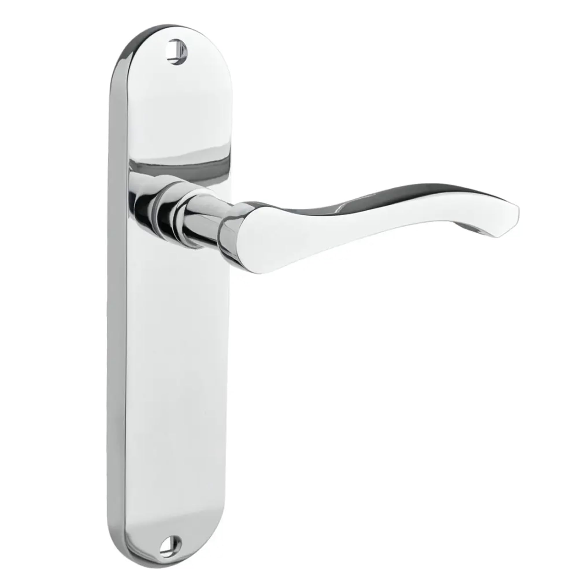 Designer Levers - Capri Contemporary Design Lever Door Handle - 1 Pair - Polished Chrome - Latch Door Handle - 180 x 40mm - Interior Use