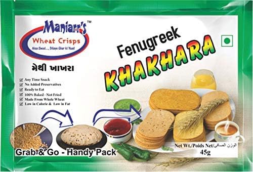 Maniarrs Methi Khakhra, Single Flavour (360 Grams) - Pack of 8