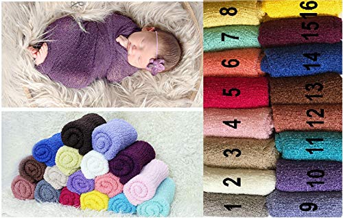 Newborn Baby Photography Cheesecloth Swaddle Blanket Cocoon Knit Crochet Wrap Photo Photography Prop (2)