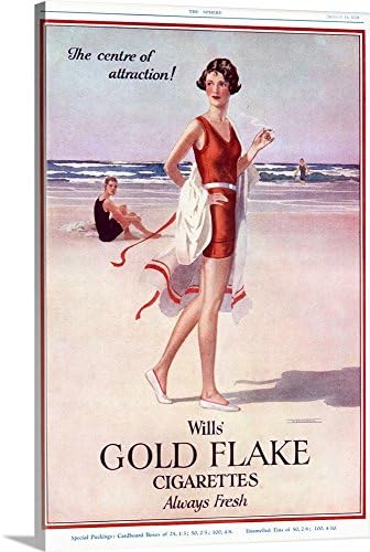 CanvasOnDemand Premium Thick-Wrap Canvas Wall Art Print, 20" x 30", entitled 'Will's Gold Flake Cigarettes II'