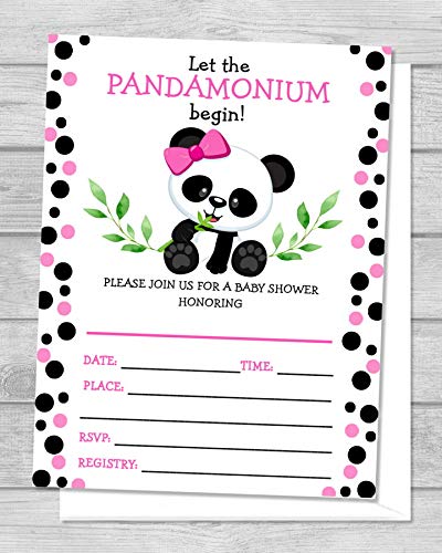 panda baby shower invitations