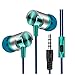 Mchoice Universal 3.5mm in-Ear Stereo Earbuds Earphone with Mic for Cell Phone (Blue)