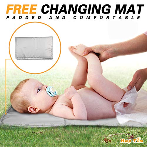 4 Multi+function+Backpack+Straps+Insulated+Pockets+Changing+Gray+5284