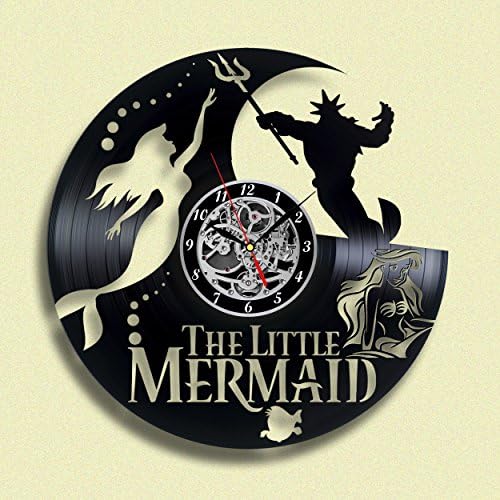 The Little Mermaid Vinyl record Wall Clock, Unique Décor for Home or Living Room, Gift ideas for friends, man and woman
