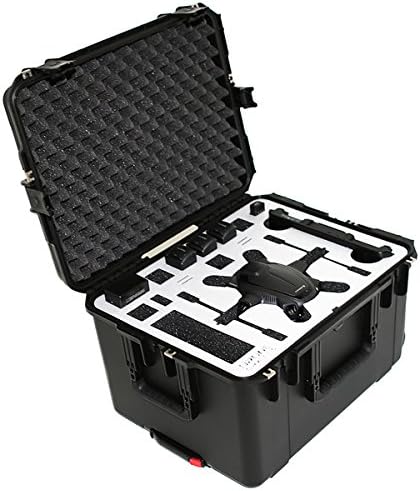 Drone Crates Yuneec Typhoo H Roller Case - Rolling, Hardshell, Waterproof,, Made In The USA (Black Case, White Foam) …