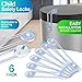 Baby Proofing, 43 Pcs Cabinet Locks Child Safety- 8 Magnetic Cabinet Locks+2 Keys, 16 Clear Corner Protectors, 10 Outlet Plugs, 6 Child Safety Locks, No Drill Required Baby Proof Set