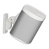 Sanus Wireless Speaker Wall Mount for Sonos PLAY:1 & PLAY:3 - Tool Free Tilt & Swivel Adjustments For Best Audio - Single (White) - WSWM1-W1