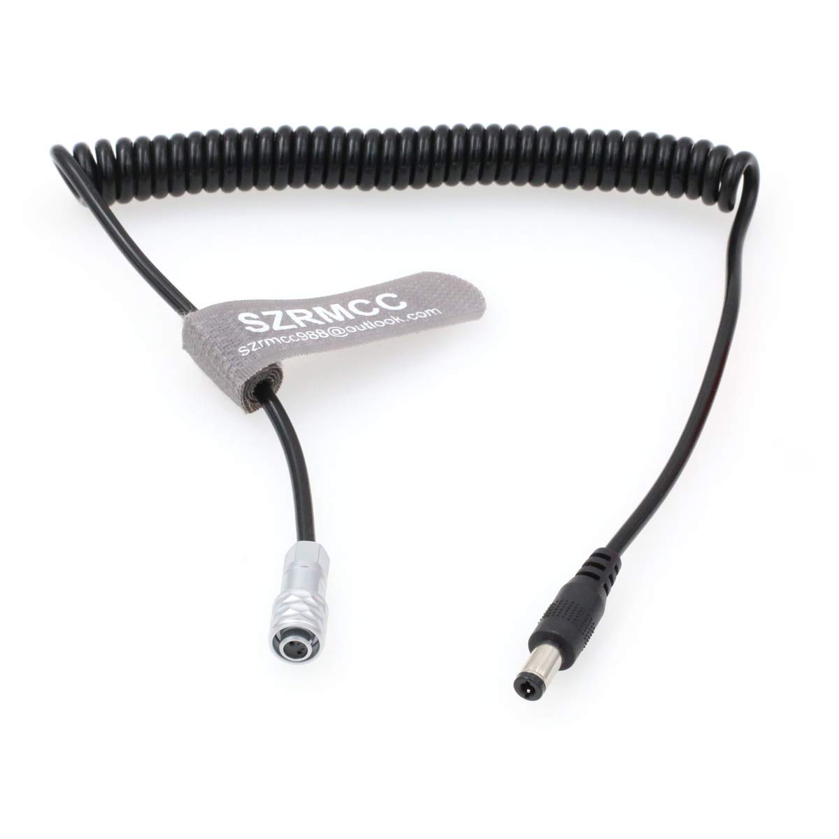 SZRMCC DC 5.5x2.5mm to Weipu SF610 2 Pin Female Plug Power Cable for BMPCC 4K Blackmagic Pocket Cinema 4K Camera (Coiled Cable, Straight DC2.5mm)