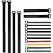 Reusable Cable Ties & Cinch Strap Set: Adjustable, All Purpose Hook Loop Fastening Straps for Home & Office Cord Management, Bundle & Secure Wires and More, Assorted 16 Pack, Black