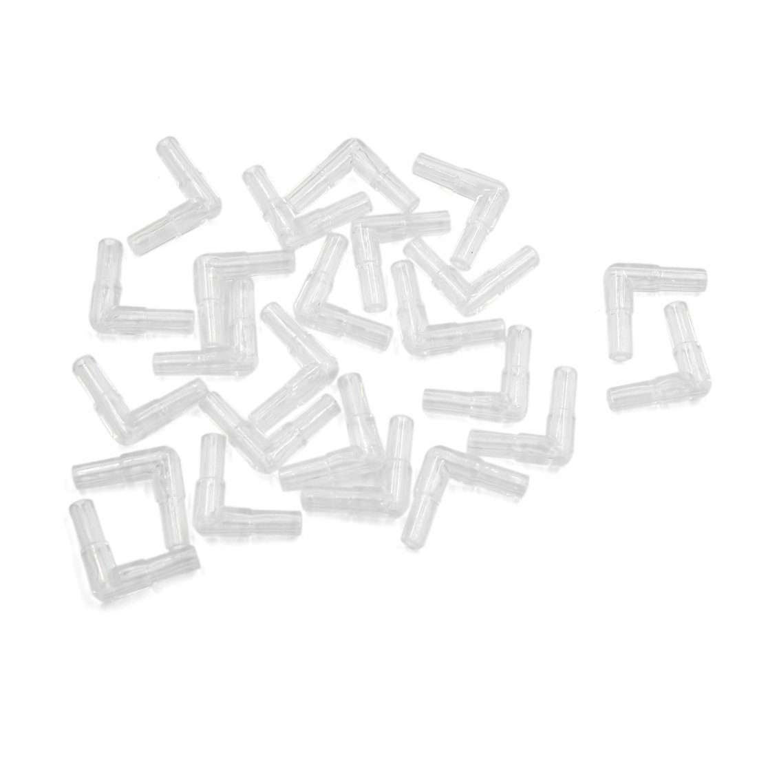 sourcing map 24pcs L Shape Tubing Connector Aquarium Fish Tank Air Pump Accessory