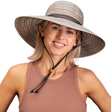 Brixton Women's Bells Straw Sun Hat, Copper, L-XL at Amazon