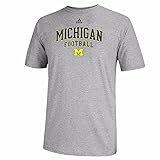 adidas Michigan Wolverines Football Wordmark T-Shirt - Grey