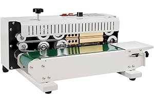 VEVOR Continuous Bag Band Sealing Machine, 0.24-0.47 in/6-12 mm Seal Width, Horizontal Band Sealer Machine with Digital Temperature Control, Carbon Steel Bag Sealer for 0.02-0.8 mm Plastic Bags Films