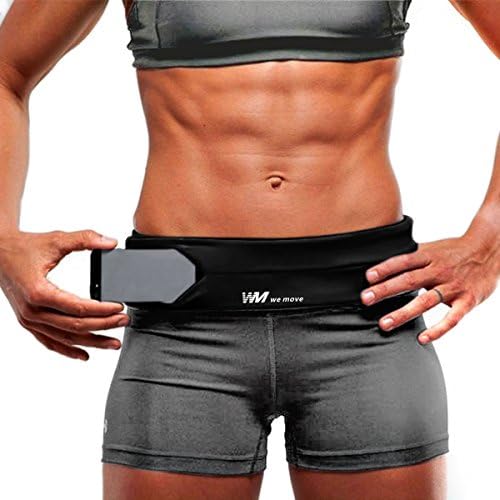 Running Belt Waist Pack (We Move) for Men and Women Fanny Pack Fit iphone 6s 6 Plus, 7 Plus Also other 4.0'' to 5.5'' Phones Four Pockets for Phone/Cards/Keys