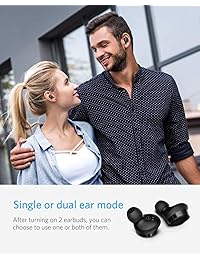 Auriculares inalámbricos ISELECTOR con sonido estéreo HD inalámbrico, 25 horas de tiempo de reproducción, auriculares inalámbricos con caja portátil, auriculares inalámbricos con micrófono para conducir caminar Bussiness teléfonos inteligentes