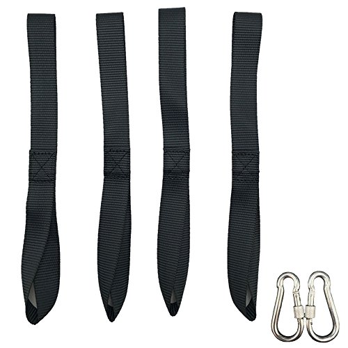 Cara Soft Loop Motorcycle Tie Down Straps 12" - 1,300lb. Workload & 2,300lb. Breaking Strength - Heavy Duty Tiedown Loops Securing for Motorcycles, Dirtbikes, Snowmobile, ATV, UTV (18" Black)