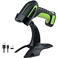 Tera Pro (Extreme Performance) Industrial Wireless Barcode Scanner 2D QR 1D Bar Code Reader 2.4G Wireless 2500mAh Compatible with Bluetooth Drop Resistant for Windows Mac Android iOS Model 8100 Green