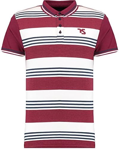 Twisted Soul Mens Short Sleeve Classic Stripe Casual Cotton Rugby Polo Shirt Top