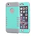 iPhone 6S Plus Case, Pandawell 3-piece Shock Absorbing Hybrid Defender Armor Rubber Case Cover for Apple iPhone 6S Plus/iPhone 6 Plus 5.5 with Screen Protector (Mint Green/Grey)