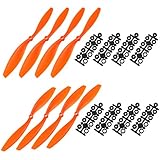 uxcell RC Propellers CW CCW 1045 10x4.5 Inch 2-Vane Fixed-Wing for Airplane Toy, Nylon Orange 4 Pairs with Adapter Rings