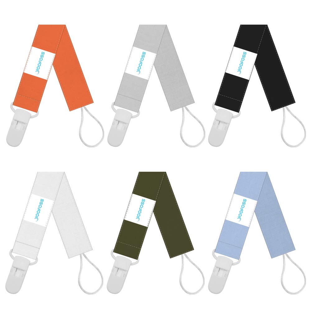 YOOFOSS Pacifier Clip for Boys and Girls 6 Pack Solid Color Pacifier Holder Fits All Pacifiers & Teething Toys Modern Unisex Baby Gift : Baby
